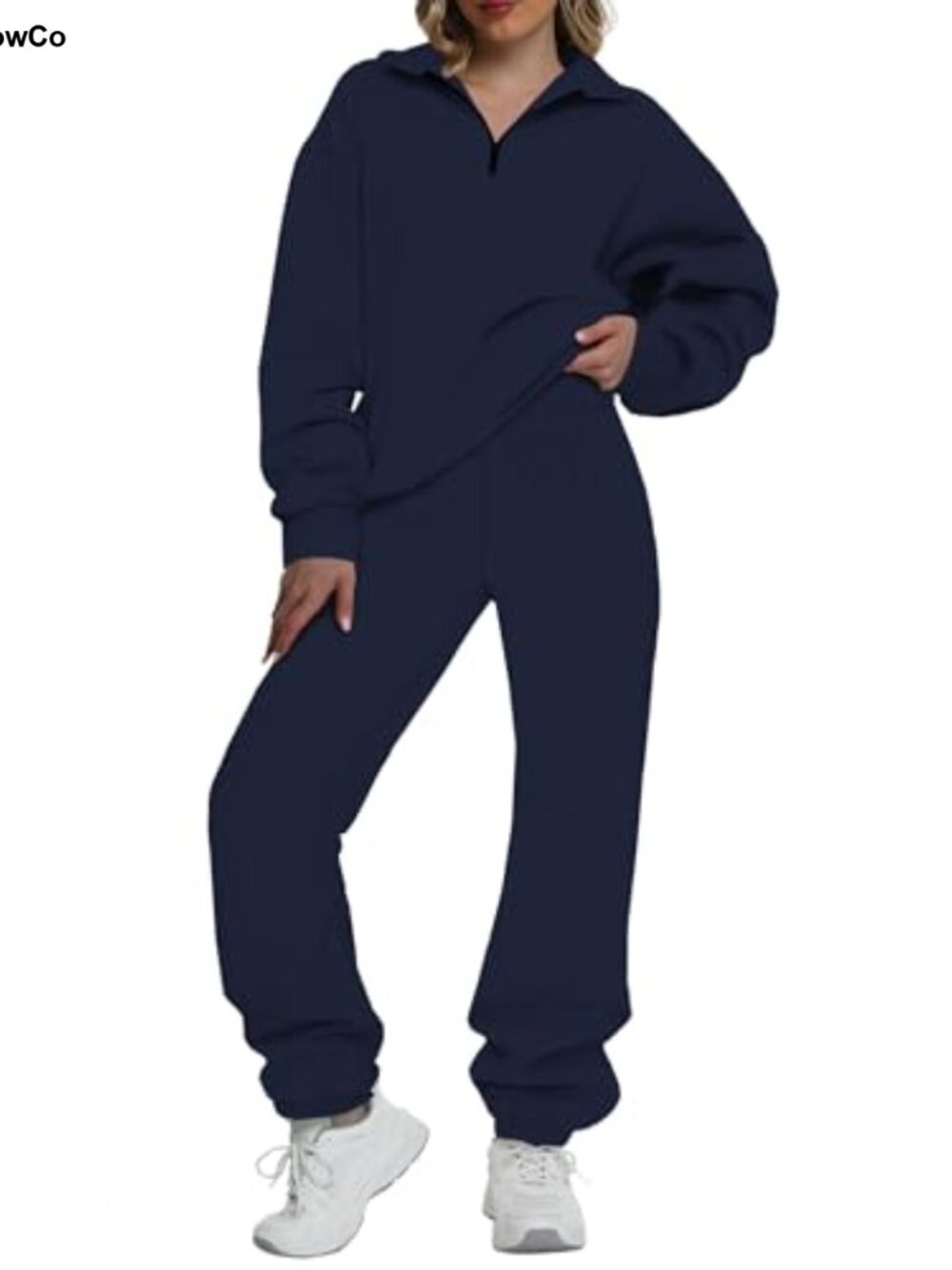 Women's 2-Piece Lounge Set Half Zip Pullover & Baggy Sweatpants with Pockets